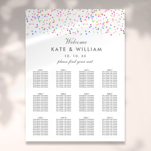Rainbow Confetti Wedding Seating Plan Chart