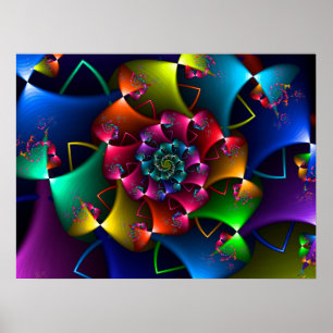 Rainbow Coquette Bows Poster