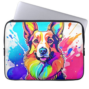 Rainbow Corgi: Pop Art Puppy Joy Laptop Sleeve