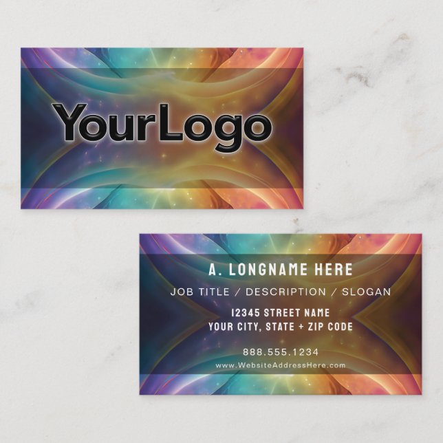 Rainbow Cosmic Galaxy Reiki Healer Company Logo  Business Card (Front/Back)