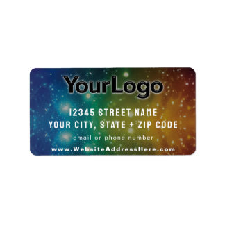 Rainbow Cosmic Galaxy Stars Artisan Company Logo Label