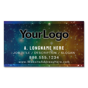 Rainbow Cosmic Galaxy Stars Artisan Company Logo  Magnetic Business Card
