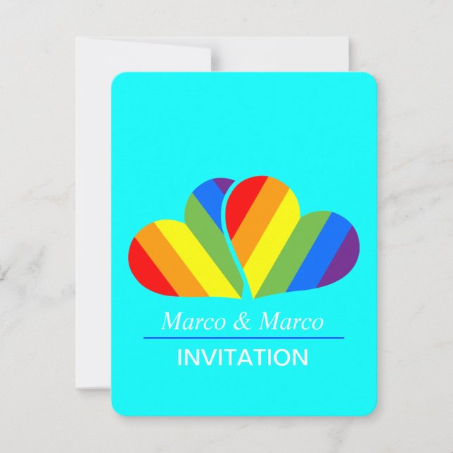 Rainbow Couple Invitation (Front)