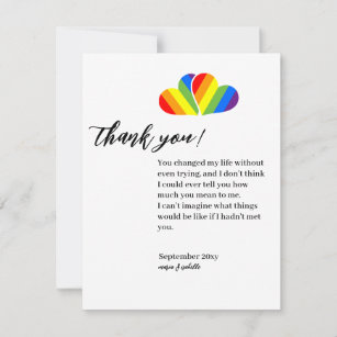 Rainbow Couple thank you cards