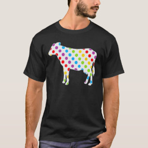 Rainbow Cow Dots, Colourful Cow Print for Cow Love T-Shirt
