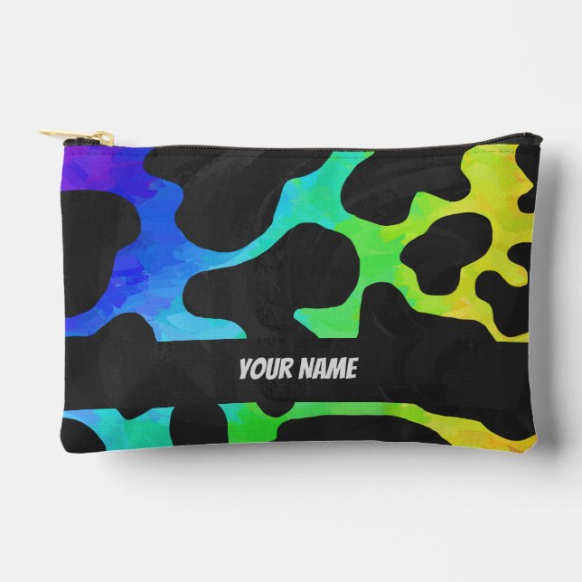 Rainbow Cow Pattern Accessory Pouch (Front)