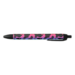 Rainbow Cow Print Black Ink Pen