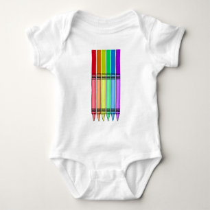 Rainbow Crayon Baby Bodysuit