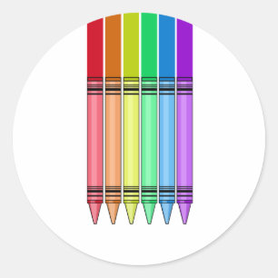 Rainbow Crayon  Classic Round Sticker