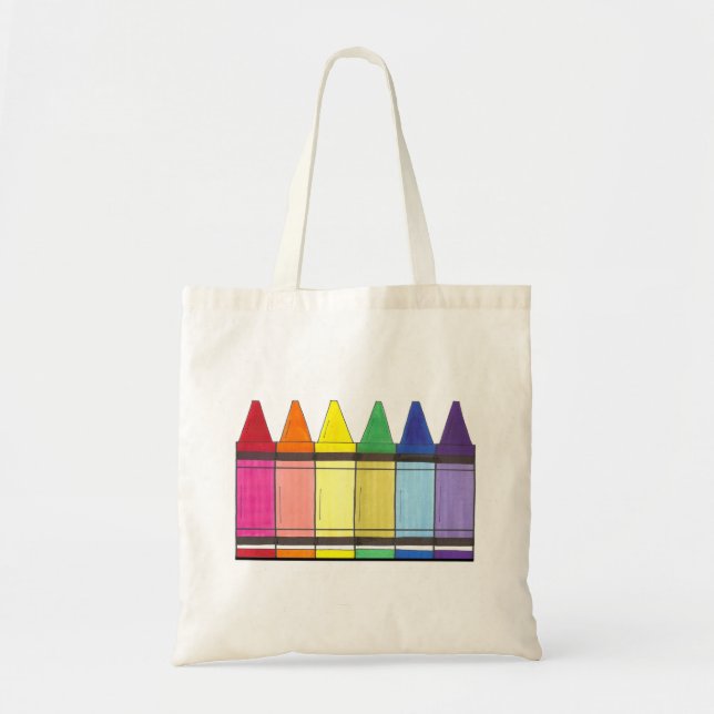Rainbow Crayons Art Artist Supply Tote Bag (Front)