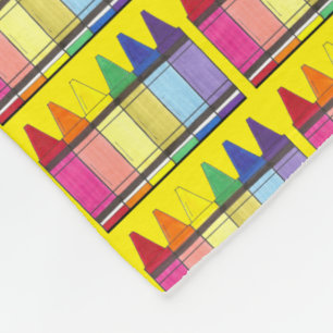 Rainbow Crayons Art School Teacher Artist Colourin Fleece Blanket