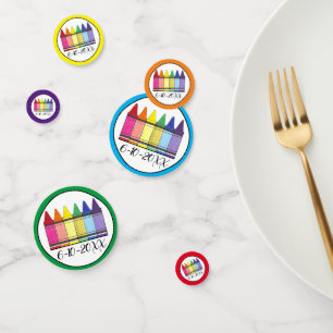 Rainbow Crayons Artist Art Child's Birthday Party Confetti