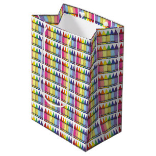Rainbow Crayons Artist Art Class Birthday Party Medium Gift Bag