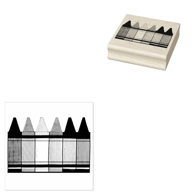 Rainbow Crayons Artist Art Class Colouring School Rubber Stamp (Stamped)