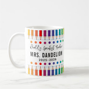 Rainbow Crayons Kindergarten Teacher Coffee Mug