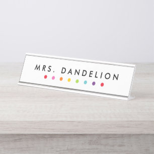 Rainbow Crayons   Kindergarten Teacher Desk Name Plate