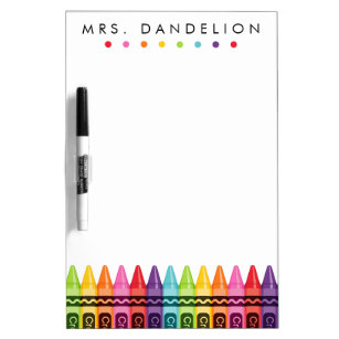 Rainbow Crayons   Kindergarten Teacher Dry Erase Board
