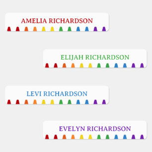 Rainbow Crayons Personalised Waterproof Name