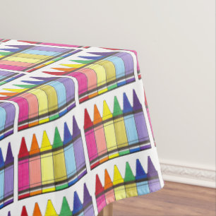 Rainbow Crayons School Art Teacher Colouring Pride Tablecloth