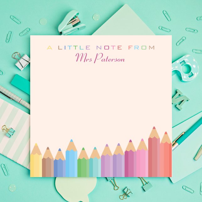 Rainbow Crayons Teacher Appreciation Cute Colourfu Notepad (Creator Uploaded)