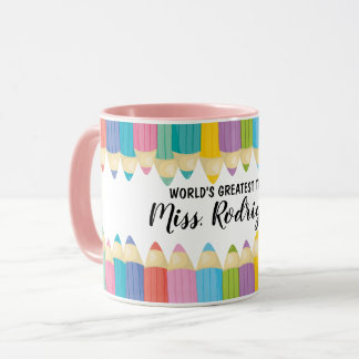 Rainbow Crayons Worlds Greatest Teacher Coffee Mug