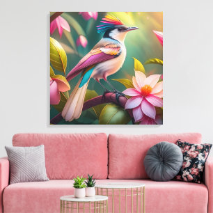 Rainbow crested Jay Fantasy Bird Canvas Print