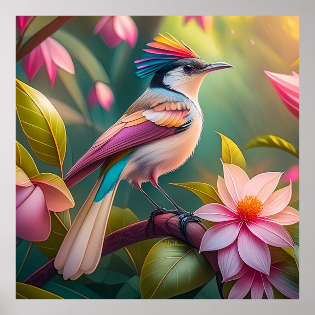 Rainbow crested Jay Fantasy Bird Poster (Front)