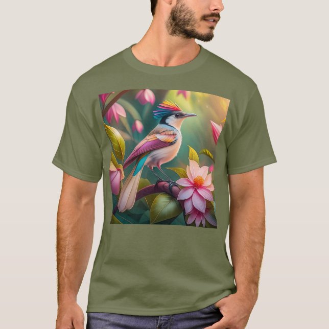 Rainbow crested Jay Fantasy Bird T-Shirt (Front)