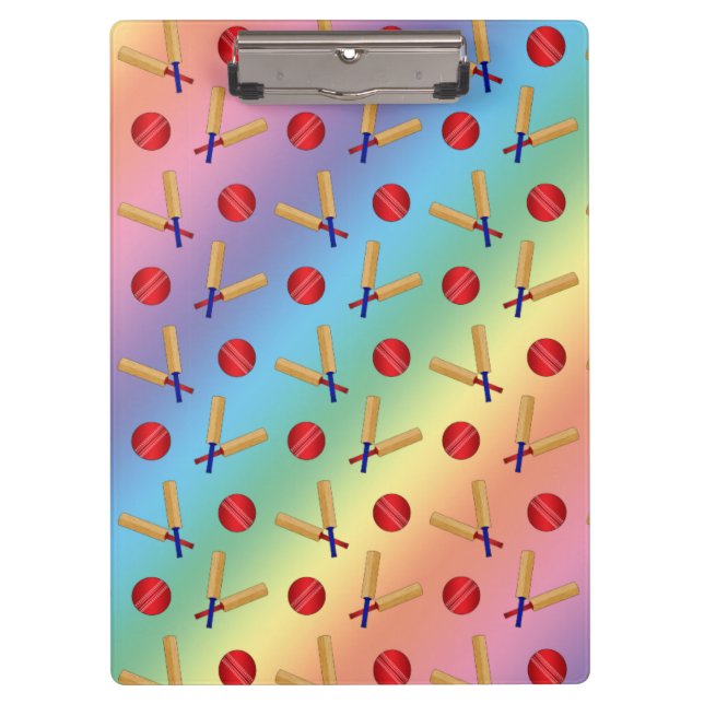 Rainbow cricket pattern clipboard (Front)