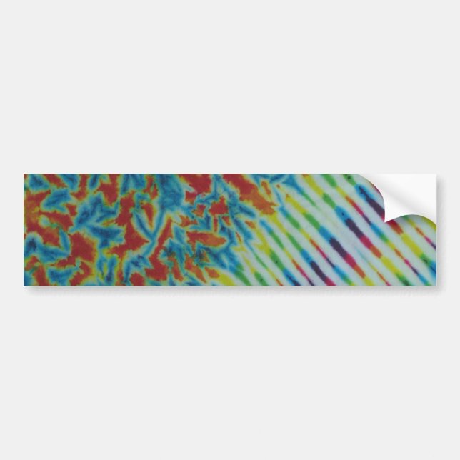 Rainbow Crinkle & Stripe Tie Dye Bumper Sticker (Front)