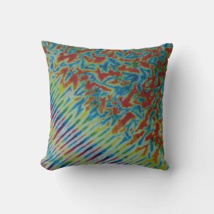 Rainbow Crinkle Stripe TieDye American MoJo Pillow