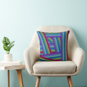 Rainbow Crisscross  Cushion