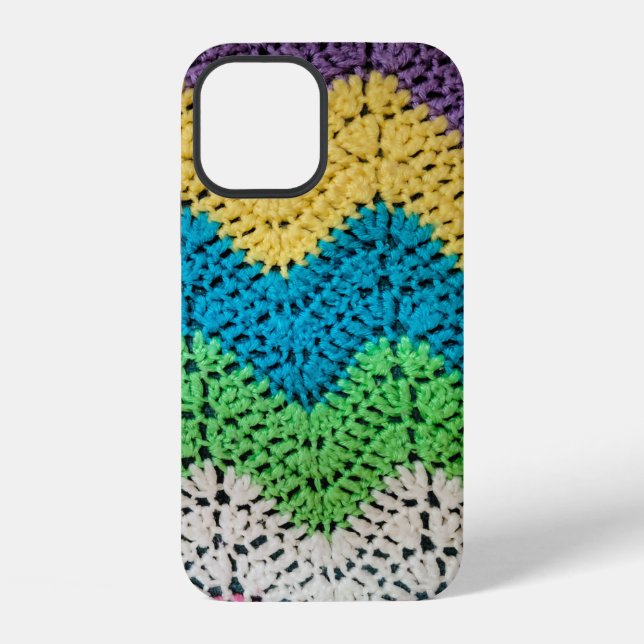 Rainbow Crochet Design iPhone Case (Back)