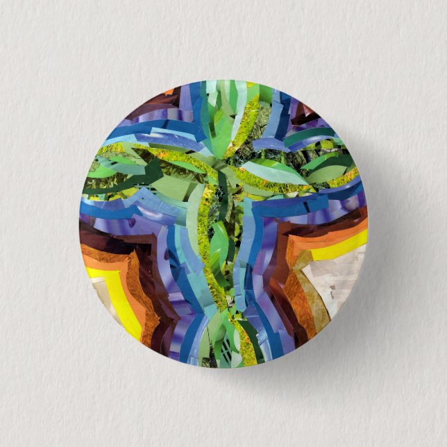 Rainbow Cross 3 Cm Round Badge (Front)