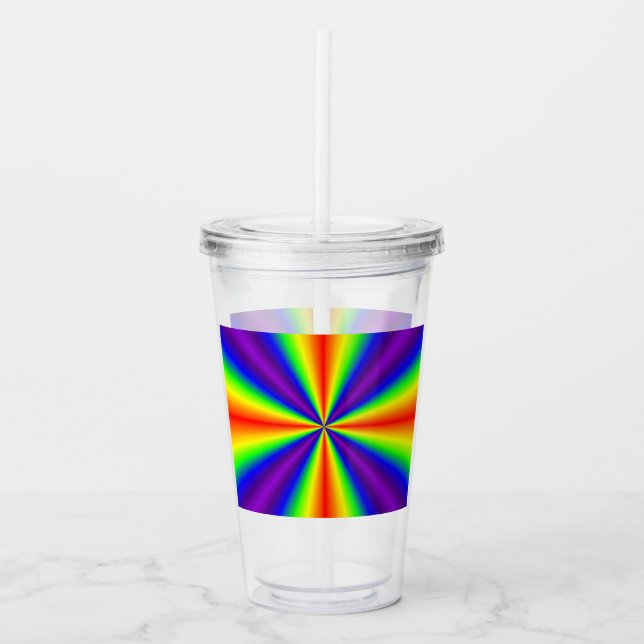 Rainbow Cross Acrylic Tumbler (Front)