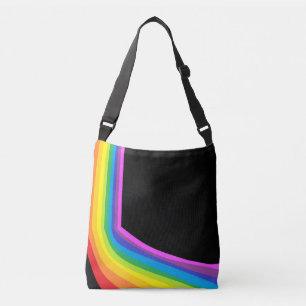 Rainbow Cross Body Bag Colourful Curve Tote Bag