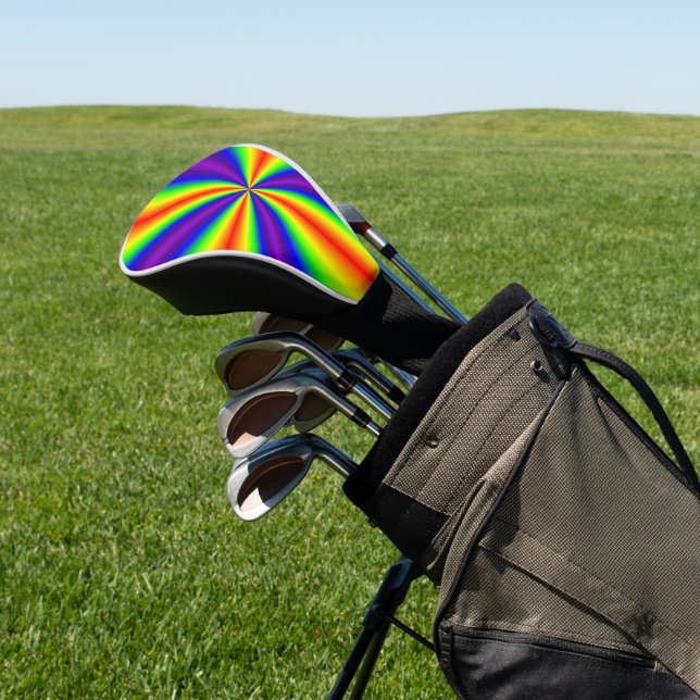 Rainbow Cross Golf Driver Head Cover (In Situ)