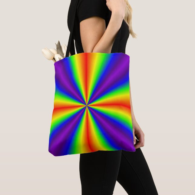 Rainbow Cross Tote Bag (Close Up)