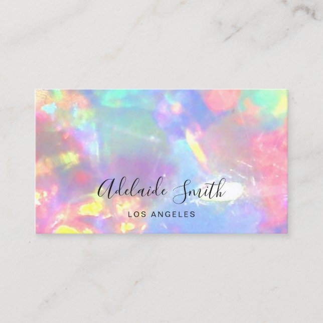 rainbow crystal opal photo business card (Front)