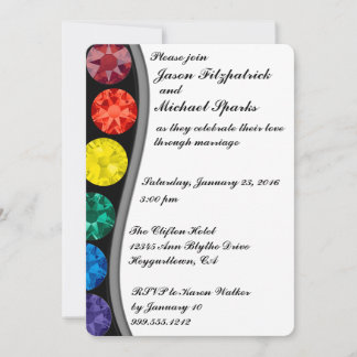Rainbow Crystals Gay Wedding Invitations