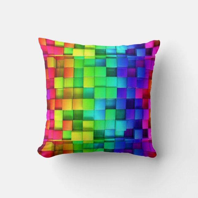 Rainbow Cubes Cushion (Front)