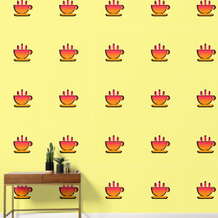 Rainbow Cup Of Java Yellow Kitchen Wallpaper