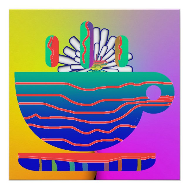 Rainbow Cup Saucer  Poster (Front)