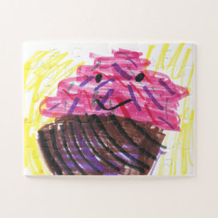 Rainbow Cupcake Child Art Magic  Jigsaw Puzzle