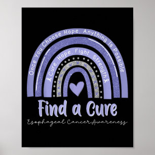 Rainbow Cure Hope Fight Strength Oesophageal Cance Poster