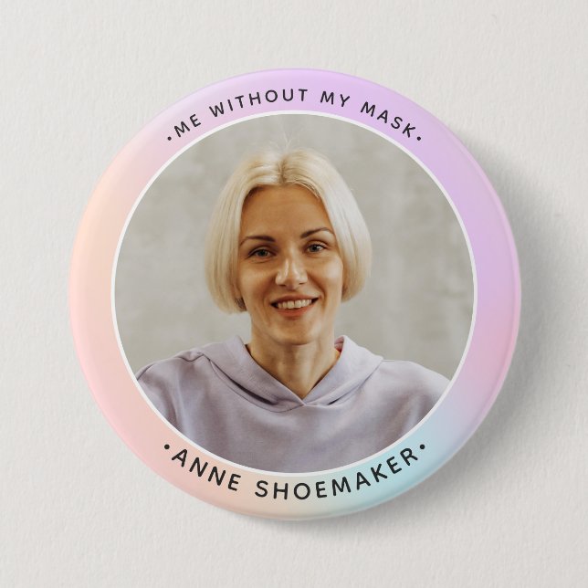 Rainbow Custom Employee Photo ID Template 7.5 Cm Round Badge (Front)