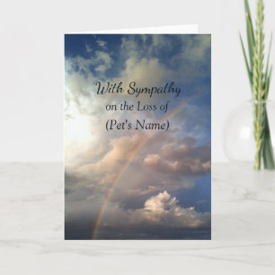 Rainbow Custom Pet Loss Blank Sympathy Card