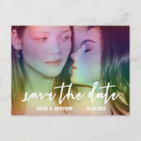 Rainbow Custom Photo Gay/Lesbian Save the Date