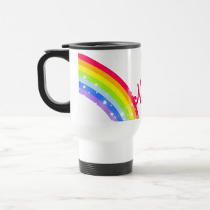 Rainbow custom short name travel / kids club mug