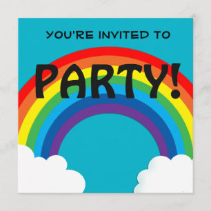 Rainbow customisable 18 Birthday invitation